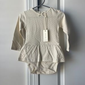 Quincy Mae Pointelle Skirted Bodysuit 12-18 Months